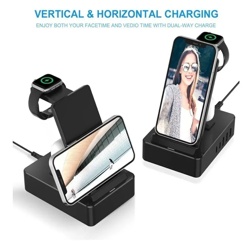 8 in 1 Multifunctional Wireless Charger in Black. New in Box!